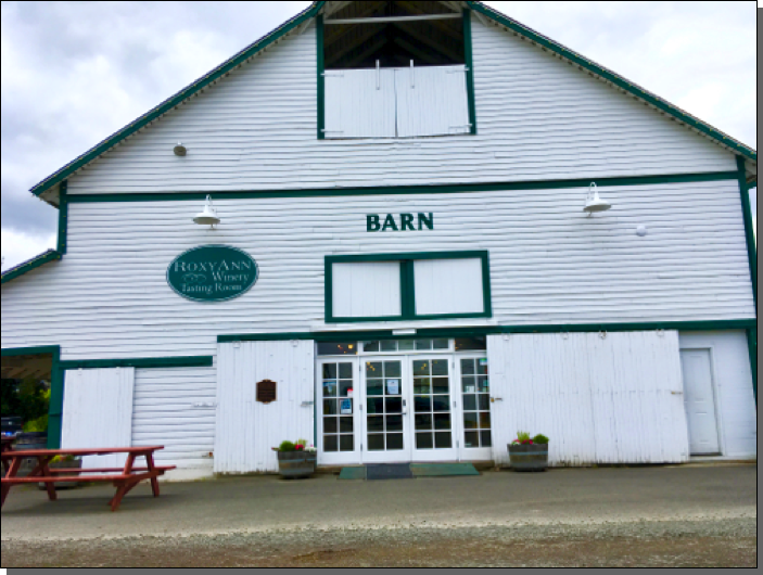 The BARN at RoxyAnn Winery.  This building is on the National Historic Register and was part of the original farm/orchard.