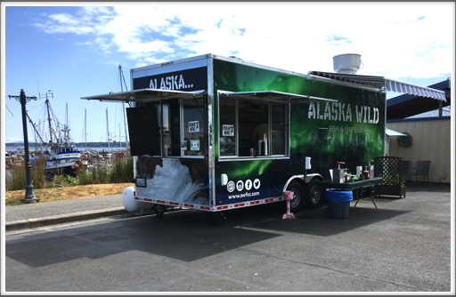 The Alaska Wild Food Truck at the Blaine Marine.  Dave had Halibut and Chips.